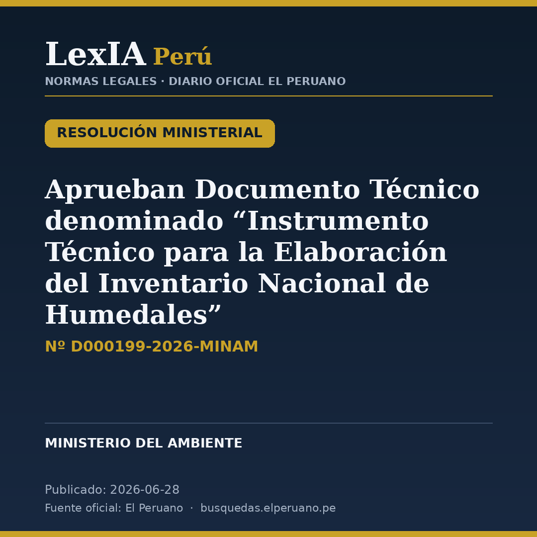 MINAM aprueba instrumento técnico para inventariar los humedales del Perú