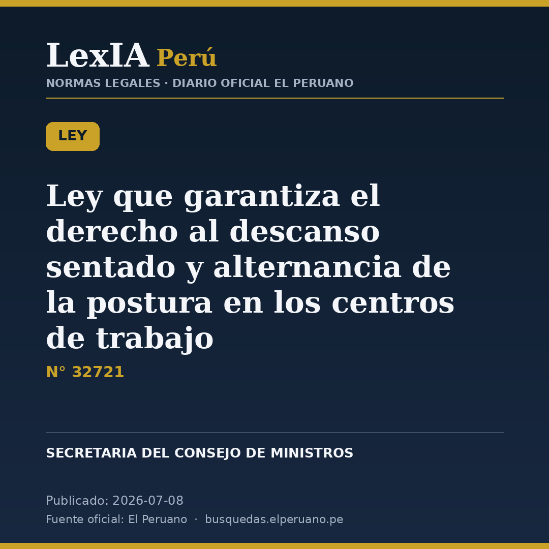 Nueva ley garantiza el derecho a descansar sentado en el trabajo