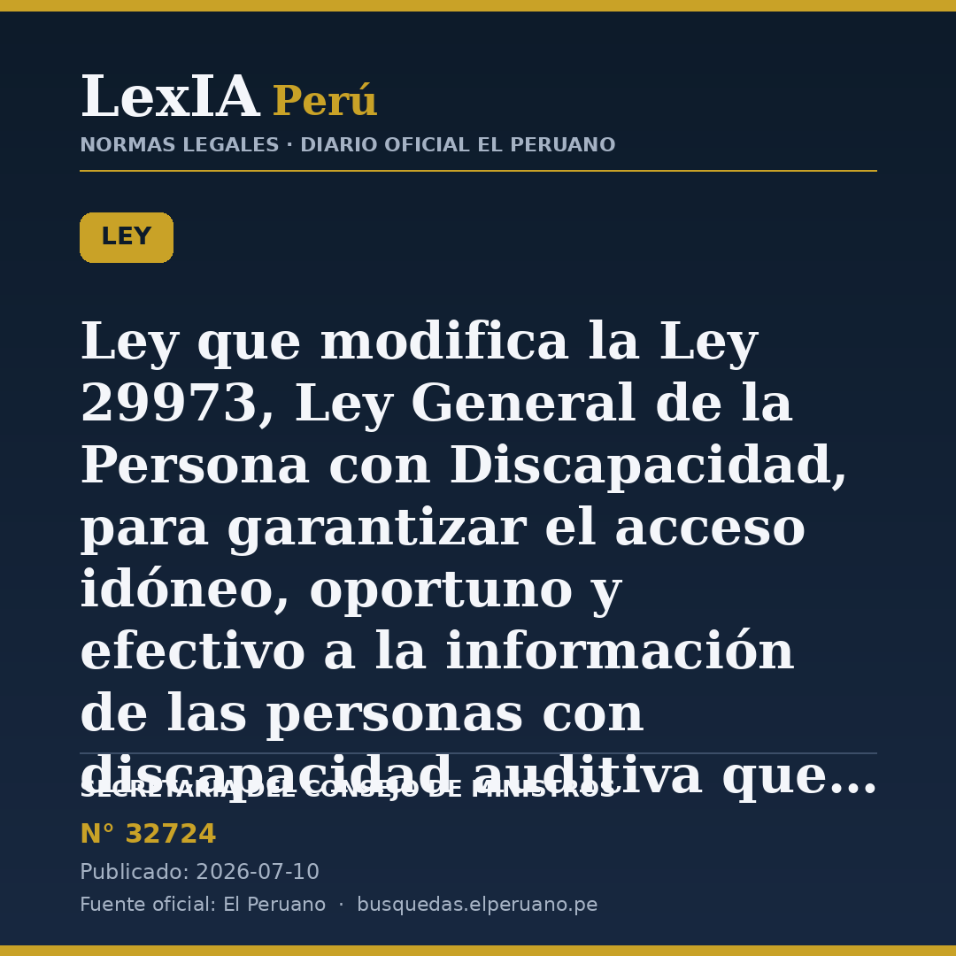 Ley 32724: más acceso a info en medios para personas con discapacidad auditiva