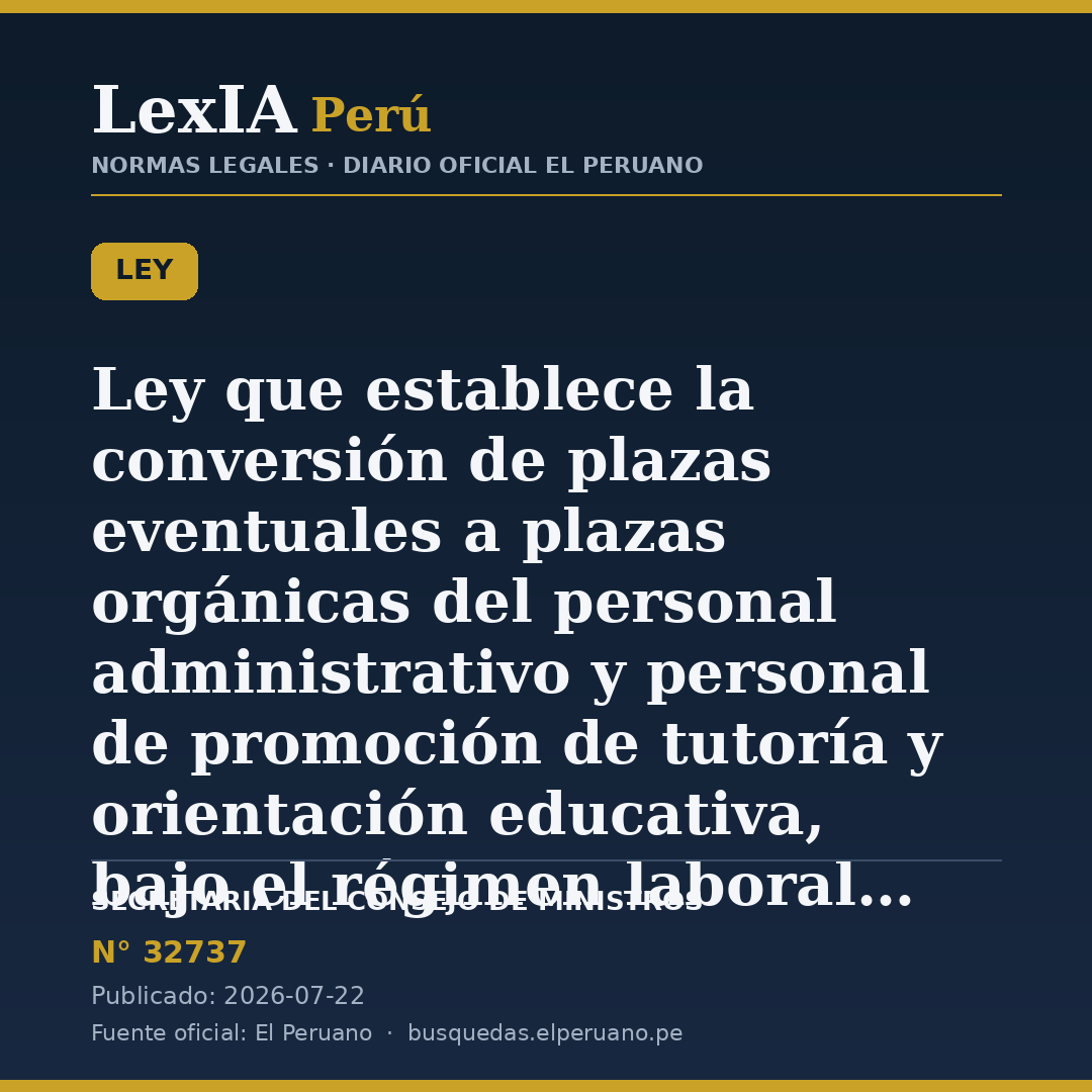 Ley 32737: plazas eventuales se convierten en orgánicas en Educación