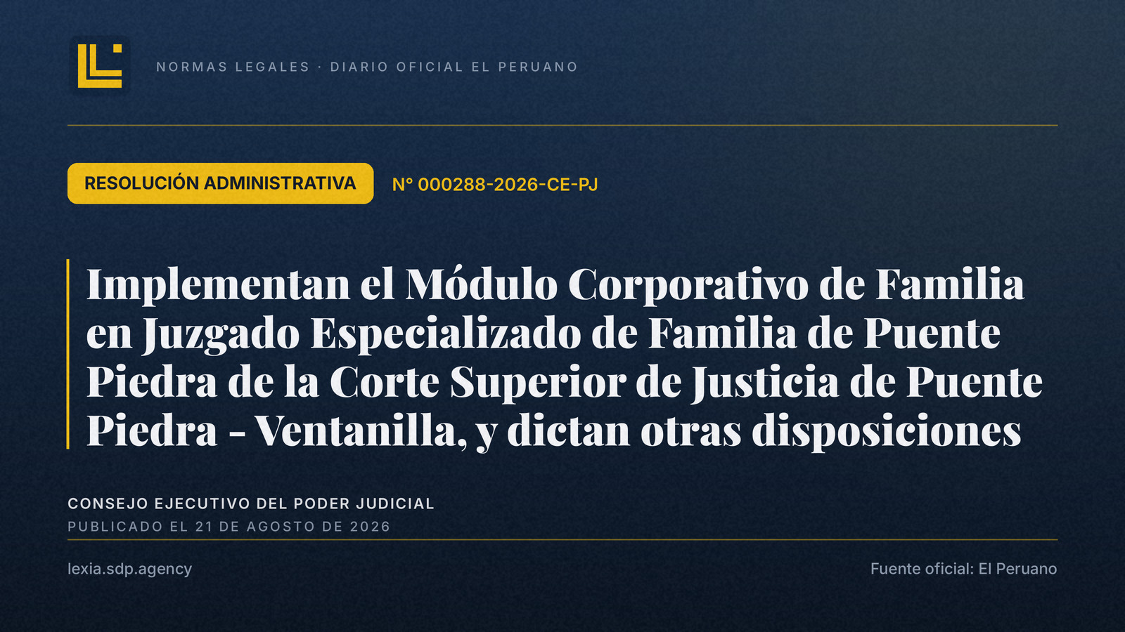 Nuevo Módulo Corporativo de Familia en Puente Piedra - Ventanilla