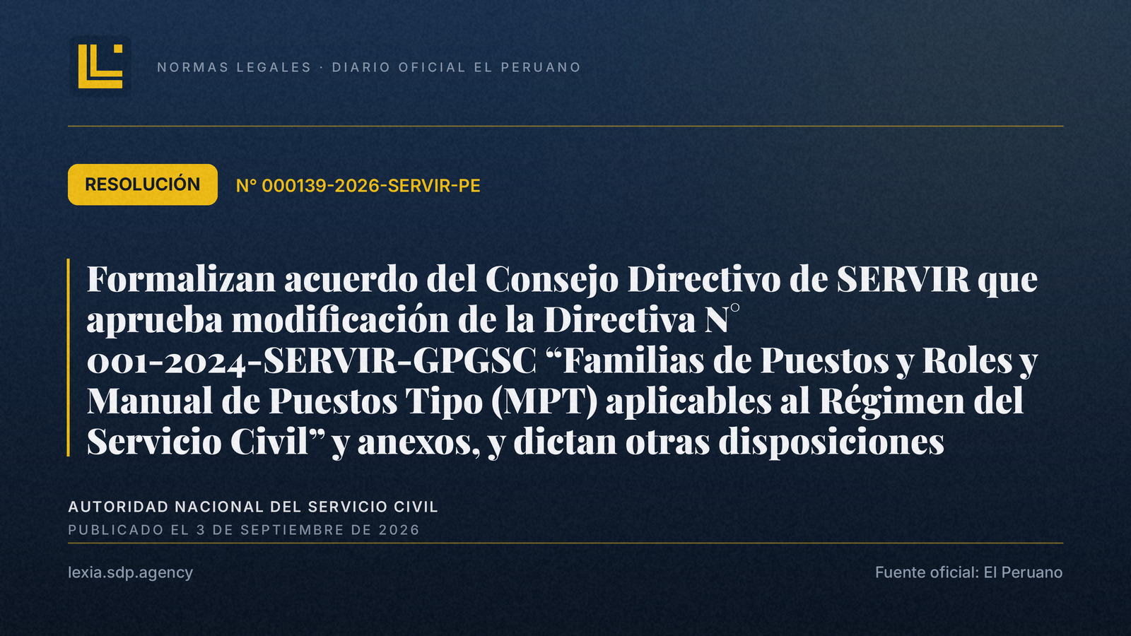 SERVIR actualiza el Manual de Puestos Tipo del Servicio Civil