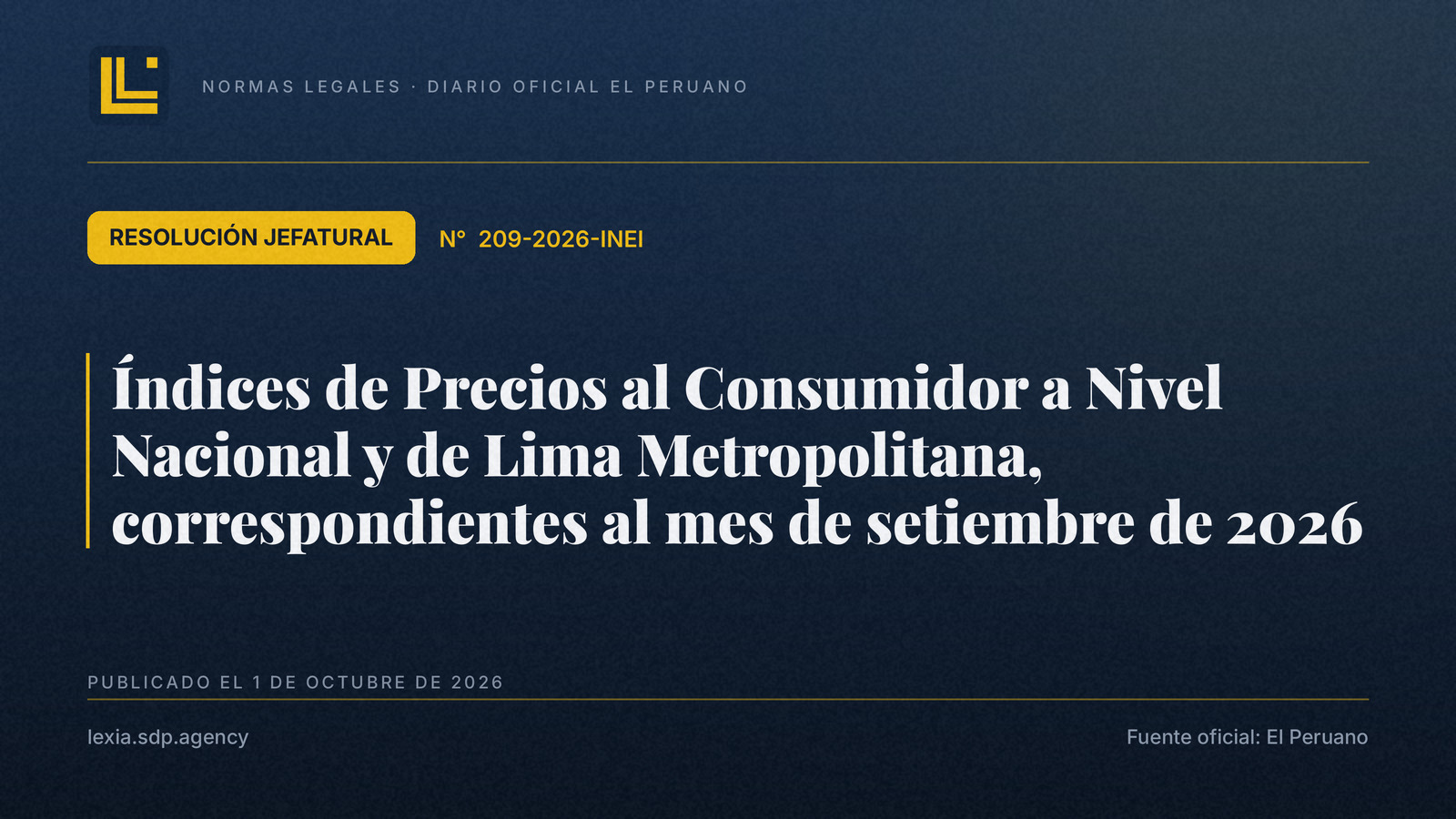 INEI publica el IPC de setiembre 2026: revisa tus cálculos de actualización