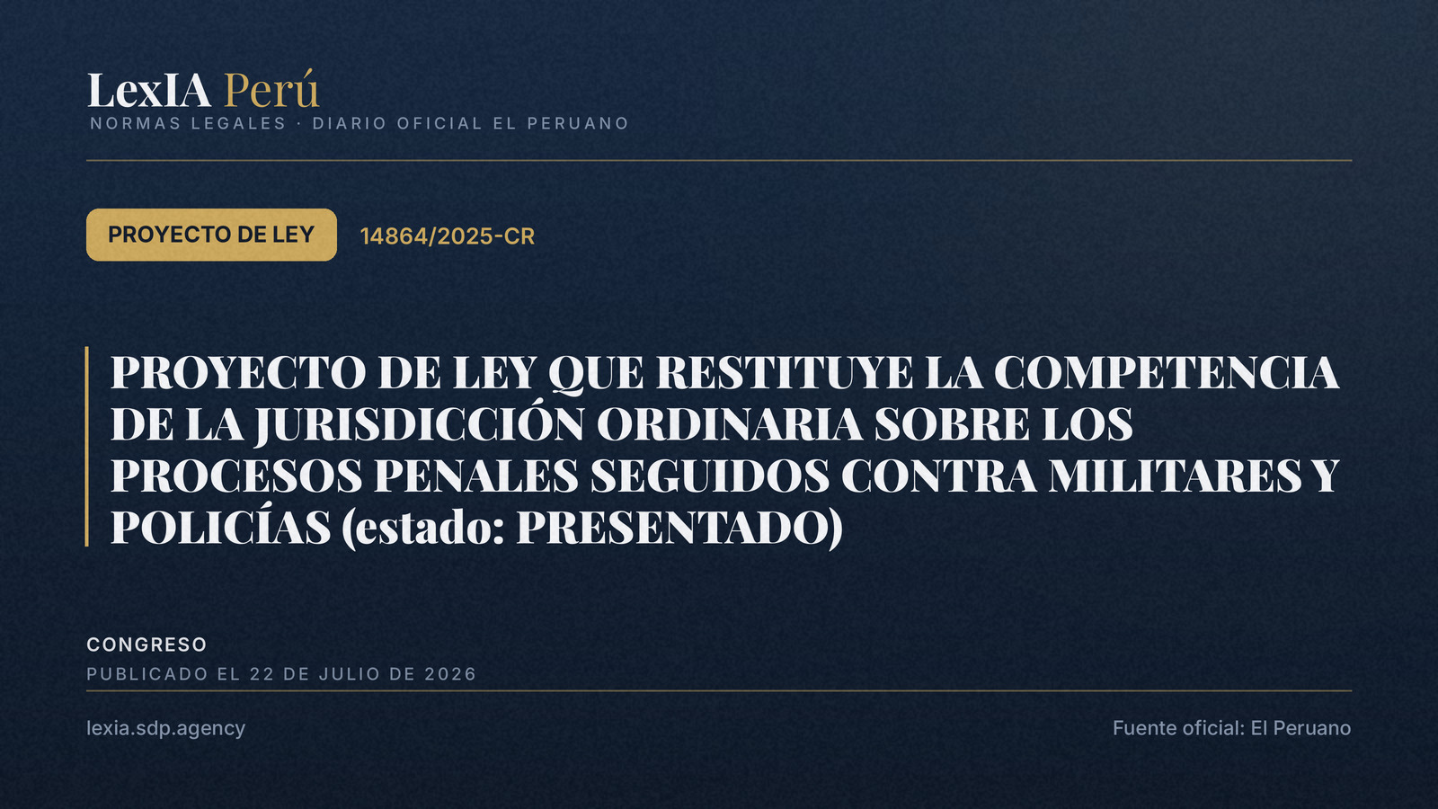 PL 14864: ¿De vuelta el fuero común para militares y policías?